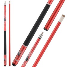 58" 2-Piece Fiberglass Graphite Composite Billiard Pool Cue Sticks Several C...