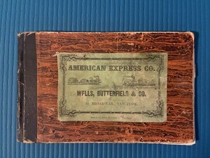 1855–1856 American Express Co. Bound Receipt Book W/ 8 receipts