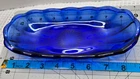 VTG Anchor Hocking Cobalt Blue Glass Candy Banana Split Ice Cream Sundae Dish -2