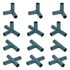 Woodside 16mm Plastic Tomato Greenhouse Frame Connector Supports, 12 Pack
