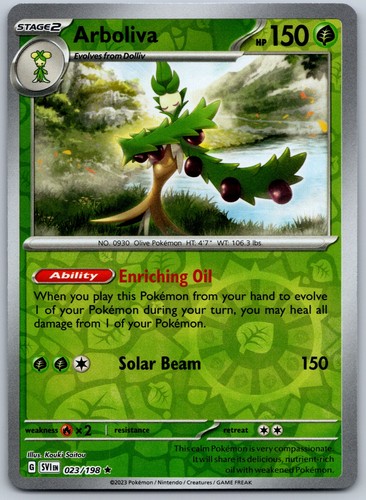 Arboliva 023/198 SV01: Scarlet & Violet Base Set Reverse Holo Rare Pokemon TCG