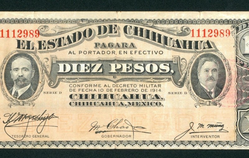 10 Pesos 1915 El Estado De Chihuahua - Pagara ** PAPER CURRENCY ((CREASES))