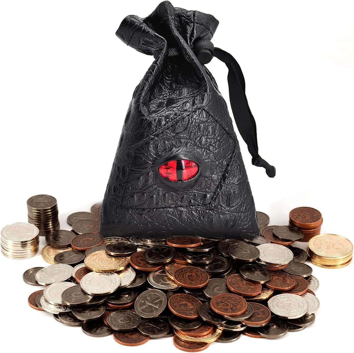 Depp Coin　セット DND Metal Coins Set of 60 with Leather Pouch - Tokens, Pirate