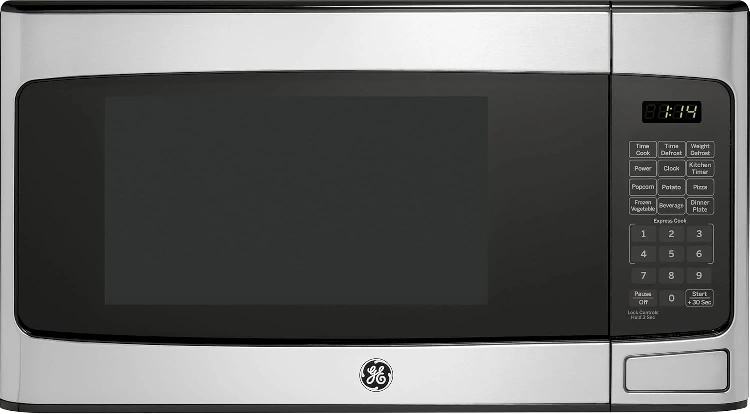 Stainless Steel 1.1 Cu Ft Microwave Oven 950W with 6 Auto Settings