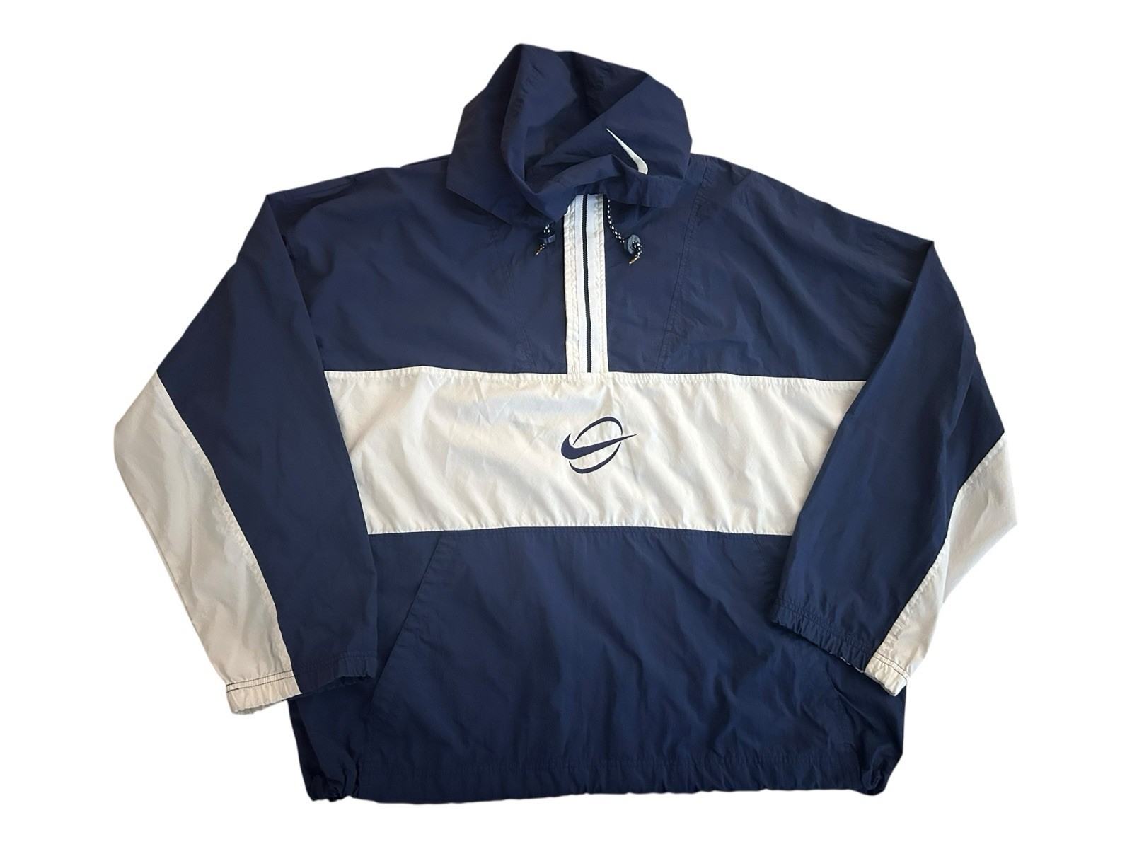 SACAI X NIKE Giacca a vento vintage Nike Center Swoosh Anorak blu bianco taglia XL