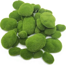 40PCS Artificial Moss Rocks (4 Sizes), Green Moss Decor for Floral Arrangements,