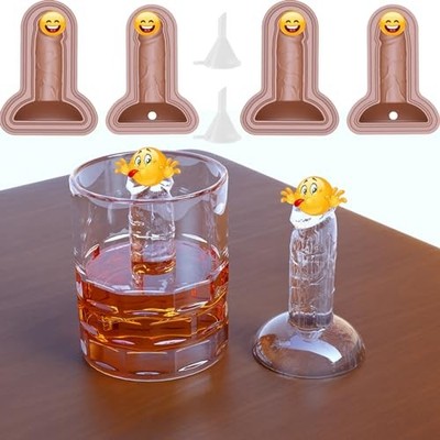Ice Cube Mold Tray Novelty - Silicone Ices Cubes Trays 2 Pack with Lid BPA