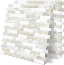 Backsplash Tile Peel and Stick 12"X12" Self Adhesive Wall Tiles for Kitchen Marb