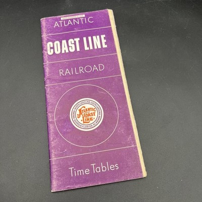 Vintage 1961 ATLANTIC COAST LINE RAILROAD FLORIDA TIME TABLES MAP ILLUSTRIERT