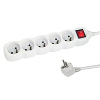 Esperanza Steckdosenleiste 5-Fach Schalter 3M Kabel Weiss Mehrfachstecker 3680W