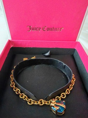 Juicy Couture Armband Goldfarben mit blauem Kristall Herz Charm OVP