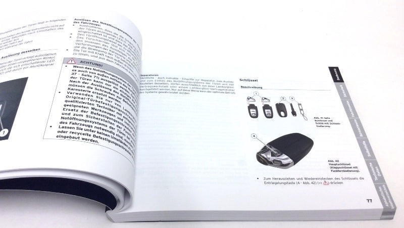 2012 Lamborghini Aventador LP700-4 Owner Manual Handbook German