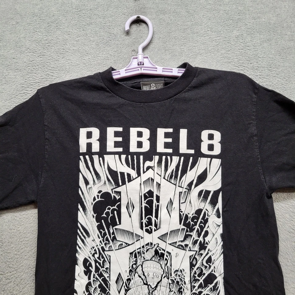 Camisa REBEL8 Hombre S Negra Estampado Gráfico Destroy Everything Camiseta Foto 4 de 4