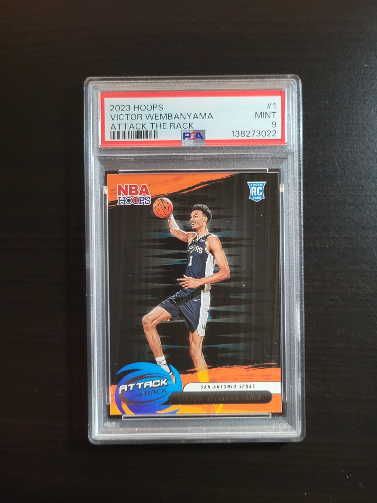 2023 Panini Hoops #1 Victor Wembanyama Attack the Rack RC PSA 9