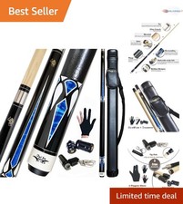 Pool Cue Stick Hard Case 58in Maple 13mm Tip 18-21oz Adjustable Glossy