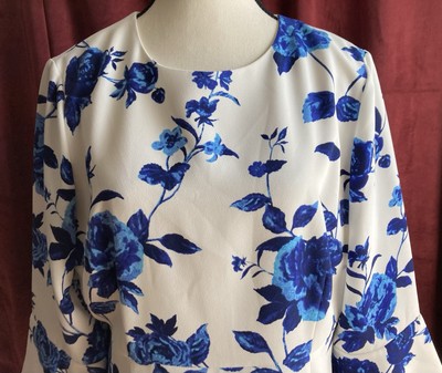 hobbs blue and white floral dress Hobbs London Fiona Sheath Dress Blue Navy Floral Print Size US 12