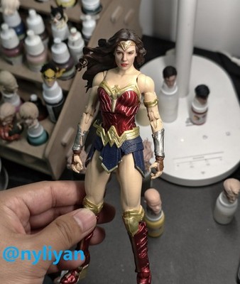 1/12 Female Wonder Woman Girl Head Sculpt Model For 6''Action Figure Doll Toy