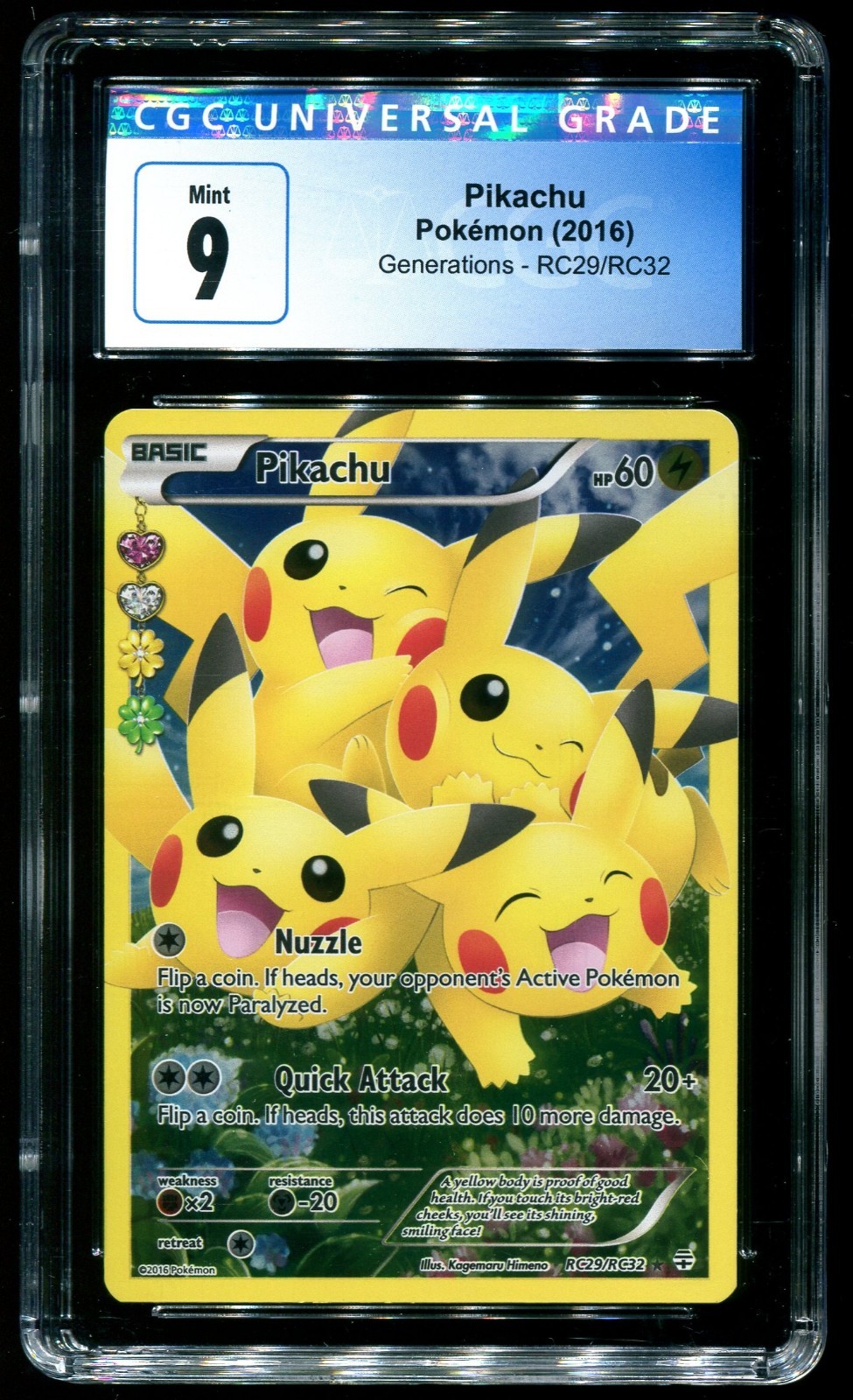 CGC 9 Pikachu Full Art Generations Radiant Collection 2016 Pokemon Card #RC29