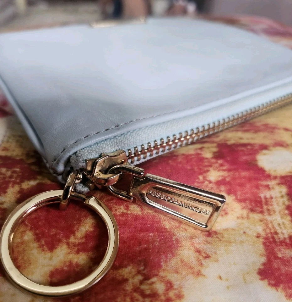 Nueva bolsa/cartera Rebecca Minkoff de cuero azul menta "Felices para siempre" Ret. $72 Foto 3 de 4