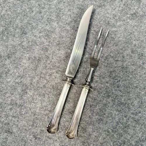 Towel Chippendale Sterling Silver Handle Steak Carving Set 2pc (Knife & Fork)