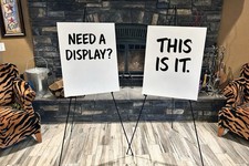 2  Foldable Metal Display Easels   Black Tripod Stands   63  64  Tall   Portable