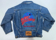 Vintage 90's PLANET HOLLYWOOD  Kids SMALL  Trucker Style Jean Jacket