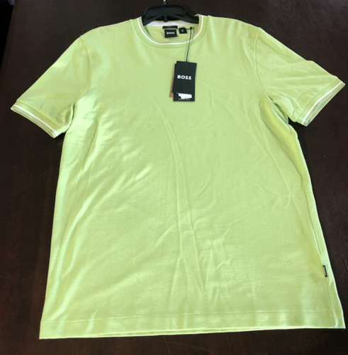 Hugo Boss Men's SZ XL Short Sleeve BOSS Tessler Tipped Slim Fit T-Shirt Green