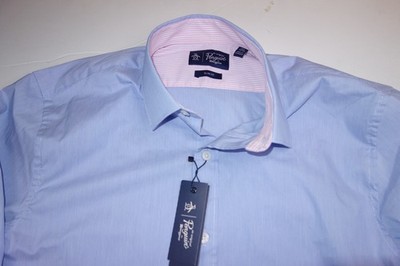 penguin slim fit dress shirt Original Penguin Men's Core Oxford Long Sleeve Shirt in Bright White/White, Size XL, 100% Cotton