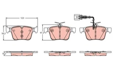 TRW GDB2358 brake pad set, disc brake for Audi