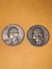 90% Silver Washington Quarters 1944D & 1958D , Nicely Circulated Denver X2