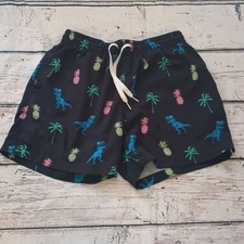 Chubbies Black Blue Dinosaur Pineapple Print 5.5 " Inseam Trunks Shorts M