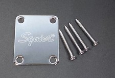Genuine Fender Squier Strat SCRIPT NECK PLATE w/MOUNTING SCREW Tele Stratocaster