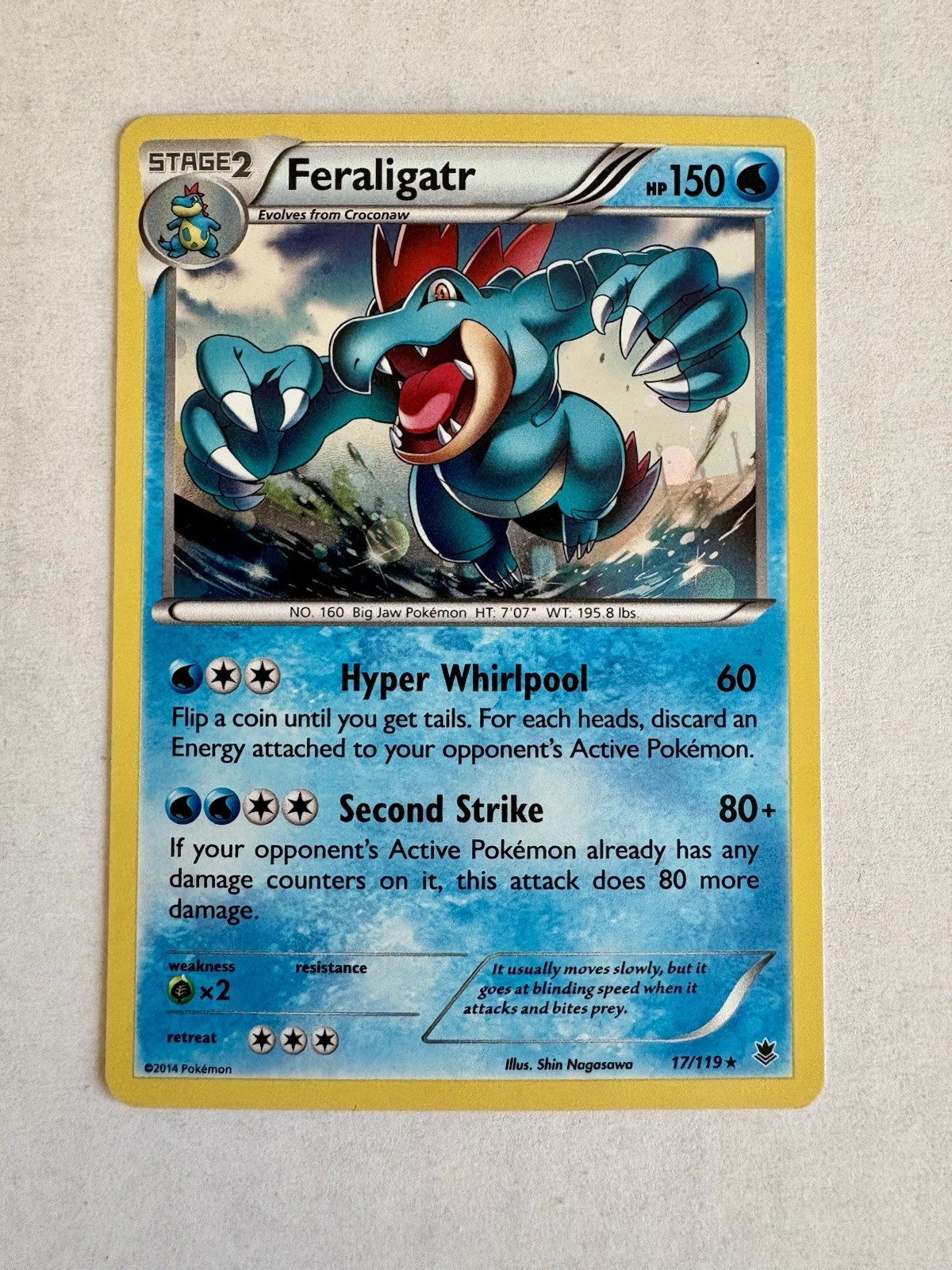 Feraligatr 17/119 Holo Rare Pokémon XY Phantom Forces NM 2014