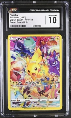 CGC Gem Mint 10 Pikachu 160/159 Pokémon Crown Zenith | eBay