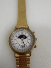 1990’s Vintage Mens Timex Quartz Gold Date Sun and Moon Perpetual Calendar Watch