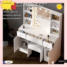 10 LED Mirror Vanity Makeup Dressing Desk Vanity Set Bedroom Dresser Table Large