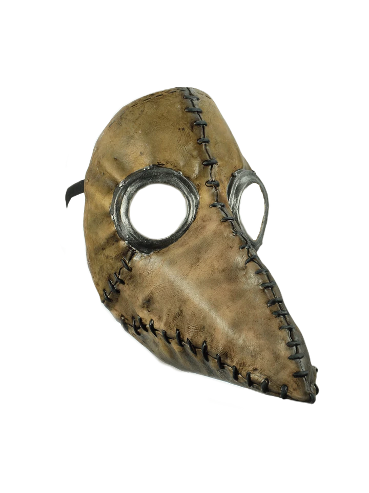 Máscara Doctor Muerte Medieval Plague Doctor Máscara Marrón Látex Foto 3 de 4