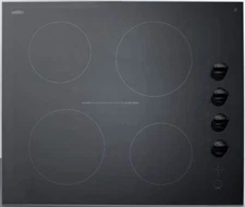 Summit Appliance 24" Wide 4-Burner Radiant Ceramic Glass Cooktop 230V CR4B242BL
