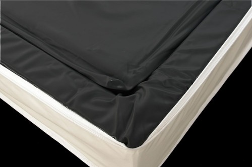 Waterbed full bed set luxury black white LED bed AREZZO leather dual system - Picture 4 of 8
