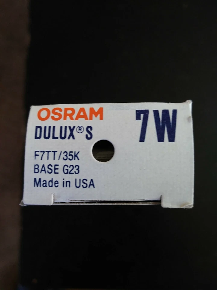 7 Bulbs Tubes 7W DULUX S OSRAM Twin Compact G23 Fluorescent Lamp F7TT/35K OG New - Image 2 of 4