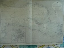 VECCHIA CARTA NAUTICA-RUSSIA-BALTIC SEA-U.S.S.R.-LANINGRAD GUBA-1958