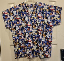 Christmas Rudolph Scrub Top X-Small Butterick B4946 Homemade NEW 