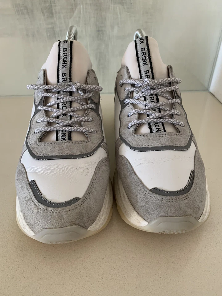 BRONX Baisley 女式冰灰色白色生活方式鞋休闲运动鞋 40 — 第 2/4 张图片