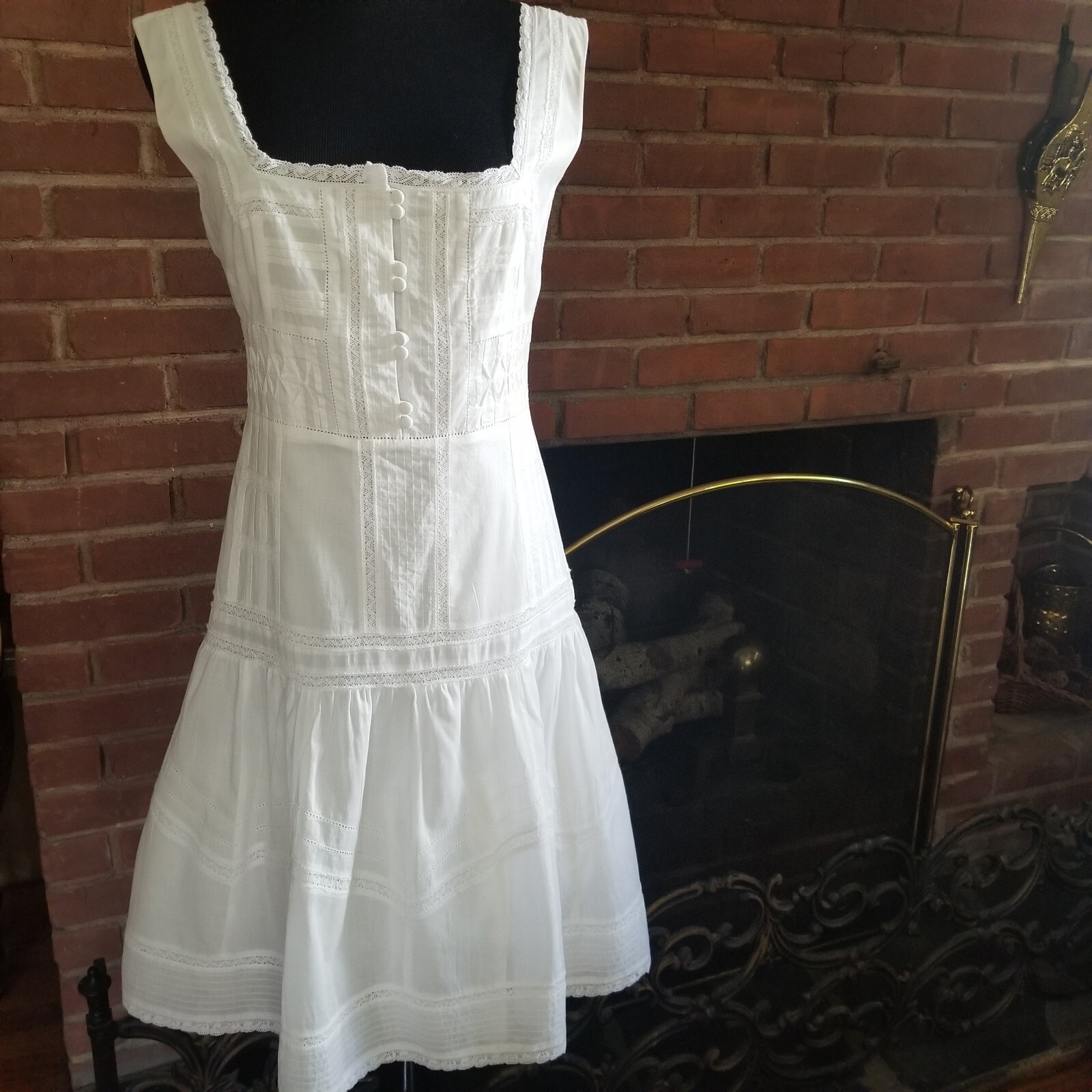 KAREN MILLEN White Flared Summer Dress SZ 6 | eBay