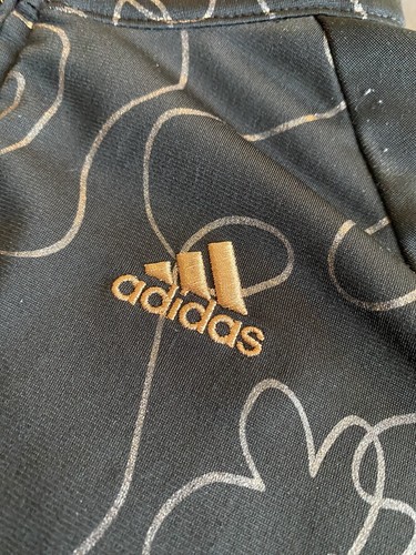 Adidas All Over Print Glam Gold Full Zip Track Jacket Girls Large - Picture 3 of 8