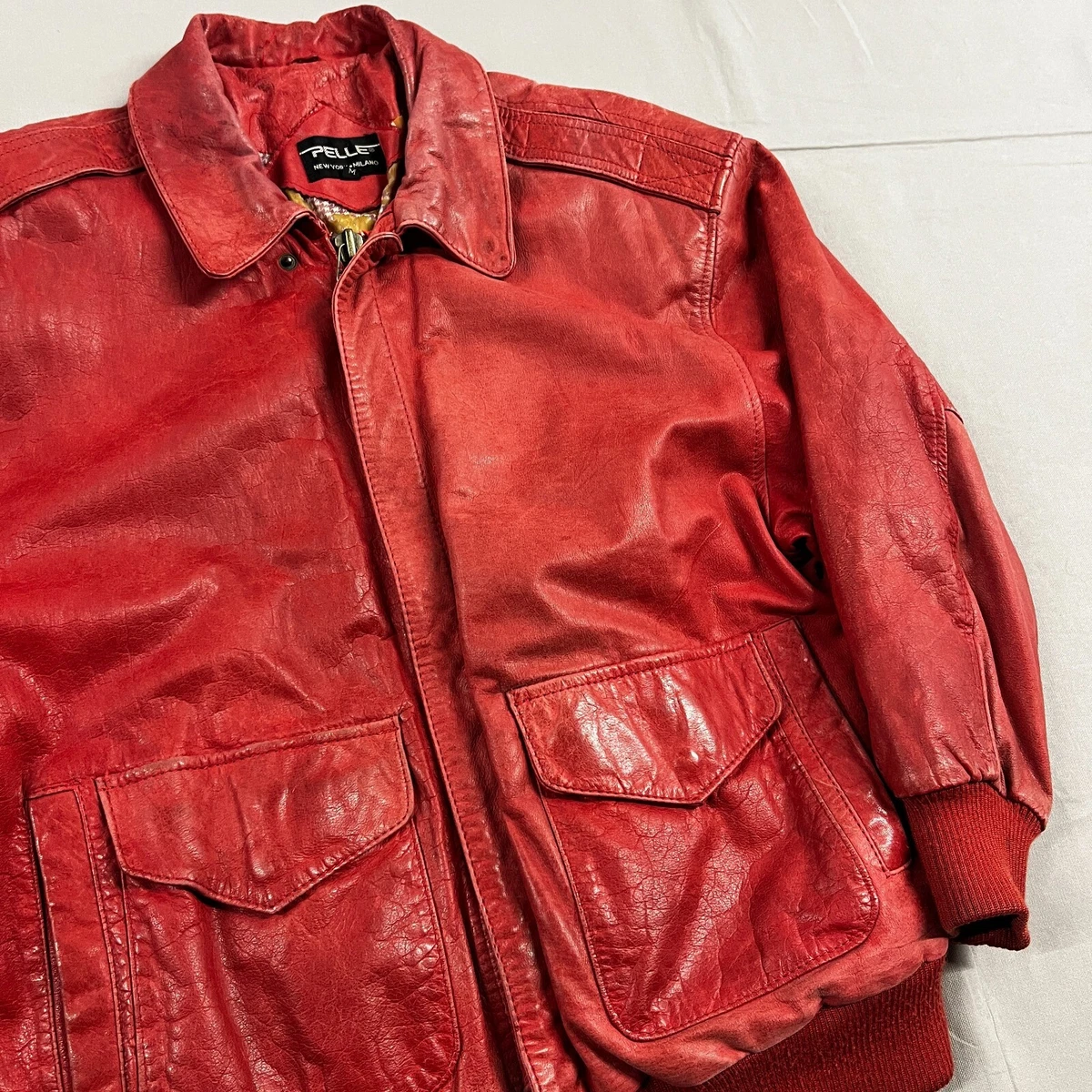 Pelle Pelle Leather Outer Shell Red Coats, Jackets & Vests for