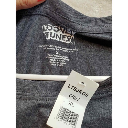 Looney Tunes T Shirt Juniors Size XL Gray Cotton Short Sleeve New York Brooklyn - Picture 5 of 7