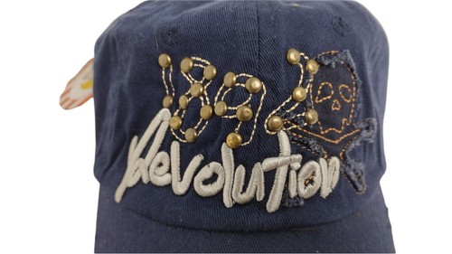 New With Tags 1892 Revolution Hat Ball Cap Grunge Distressed Style Dk Blue - Picture 4 of 6