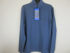 KIRKLAND Signature Men  s Quarter 1/4 Zip Pullover Sweater - Size M - Blue NWT 