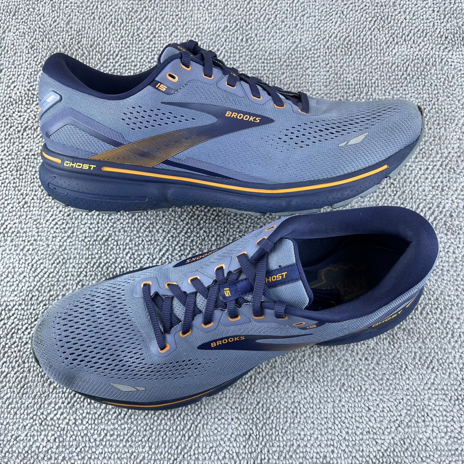 Brooks Ghost 15 Flintstone Peacoat Oak Navy Blue Runn… Gem
